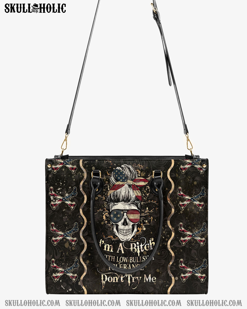 I'M A B DON'T TRY ME LEATHER HANDBAG - YHHN2803242