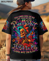 THE GOOD GIRL IN ME SKELETON MESSY BUN ALL OVER PRINT - TLNO2105252