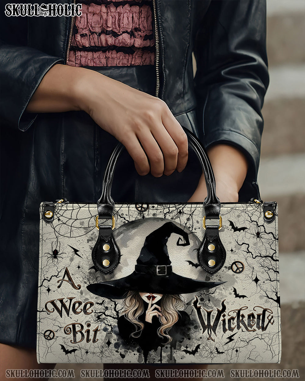 A WEE BIT WICKED HALLOWEEN LEATHER HANDBAG - YHLT1009244