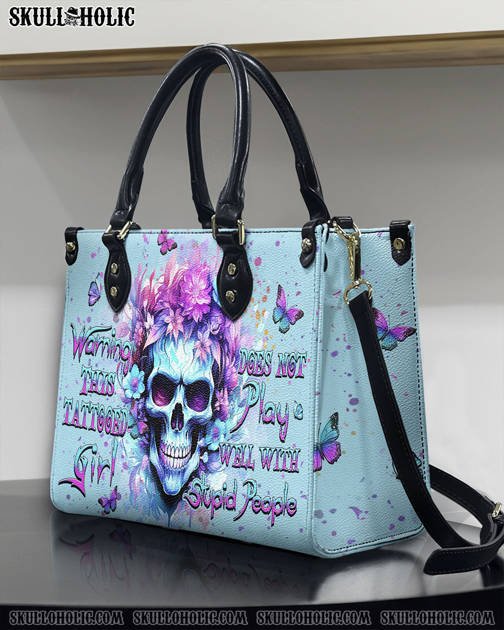 WARNING THIS TATTOOED GIRL LEATHER HANDBAG - YHHN2810244