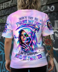 DON'T TRY TO FIGURE ME OUT SKULL LADY ALL OVER PRINT - TLHN0603262