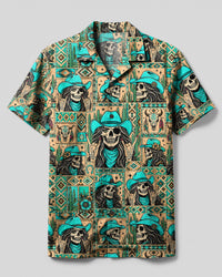COWGIRL SKULL PATCHWORK CAMP SHIRT  - TLHN0709262