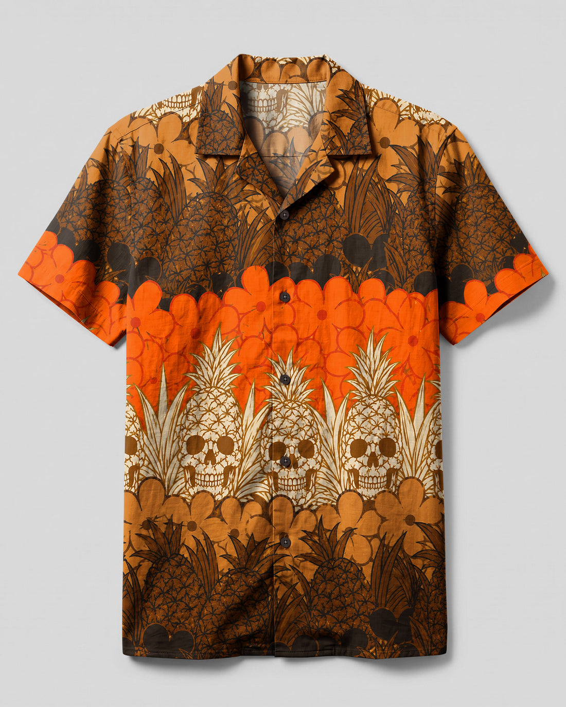 TROPICAL PINEAPPLE SKULL CAMP SHIRT  - TLHN1008265