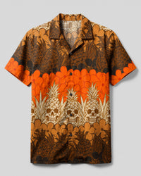 TROPICAL PINEAPPLE SKULL CAMP SHIRT  - TLHN1008265
