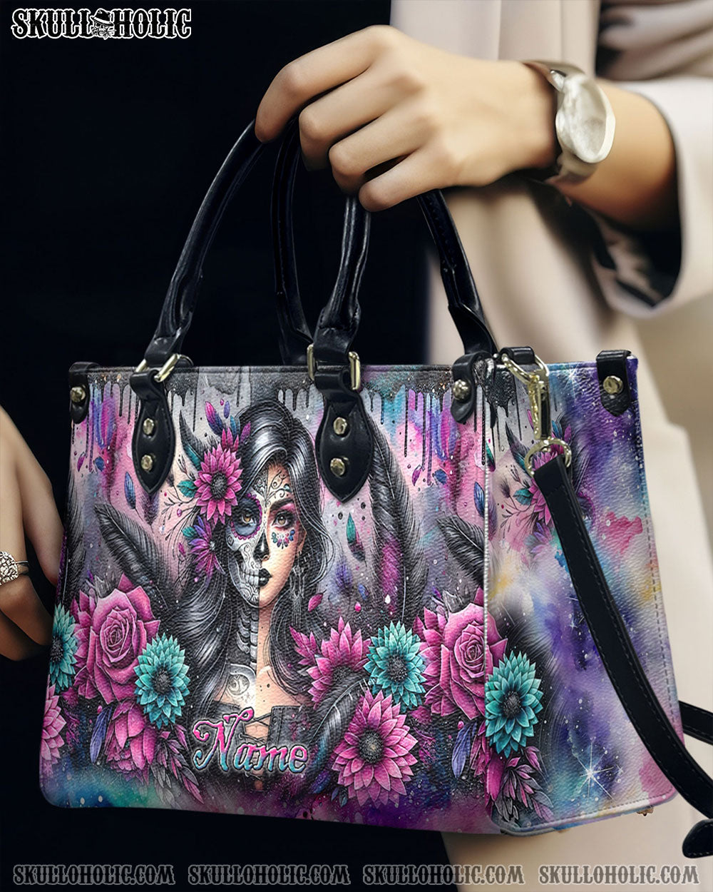 SKULL LADY LEATHER HANDBAG - YHLN0406242