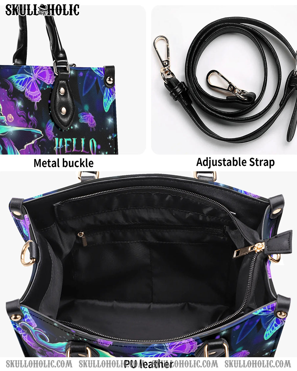 HELLO DARKNESS MY OLD FRIEND HALLOWEEN LEATHER HANDBAG - YHLN1508244