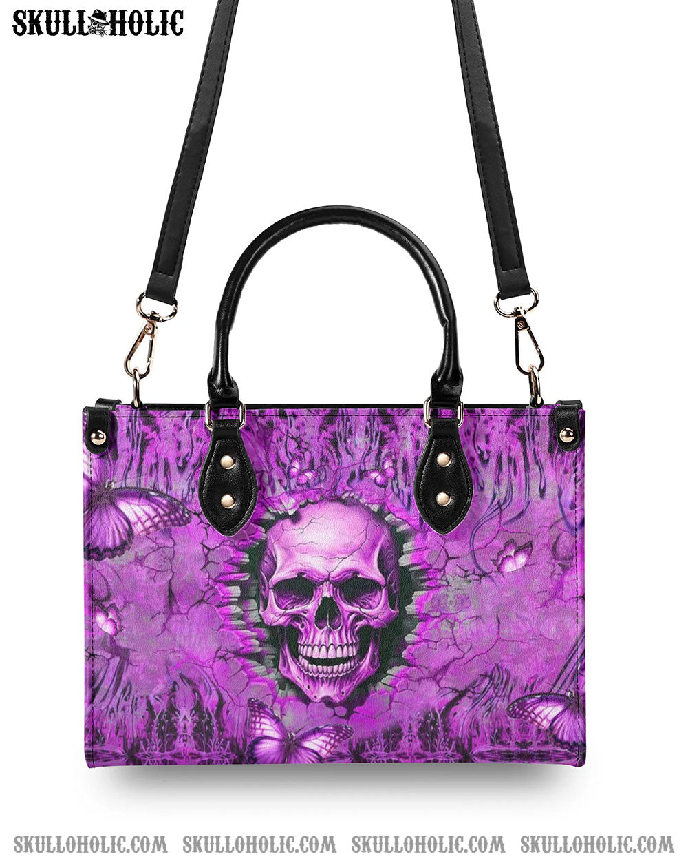 I'M NOT ANTI-SOCIAL MAD REAPER SKULL LEATHER HANDBAG - YHLT2905241