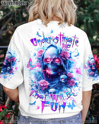 UNDERESTIMATE ME ROSE SKULL ALL OVER PRINT - TLTW0703242
