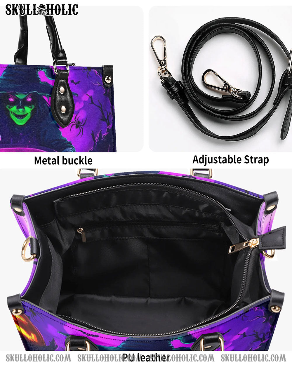 SCARY WITCH HALLOWEEN LEATHER HANDBAG - YHHN2908244