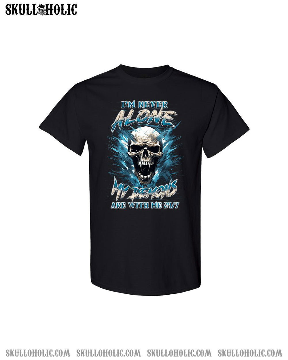 I'M NEVER ALONE SKULL DEMON COTTON SHIRT - YHLN0507244