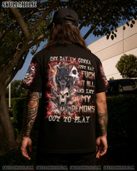 ONE DAY I'M GONNA JUST SAY SKULL WOLF ALL OVER PRINT   - TLNZ2504252