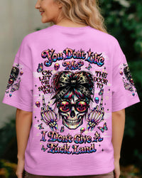 YOU DON'T LIKE ME MESSY BUN SKULL  ALL OVER PRINT  - TLNT1004261