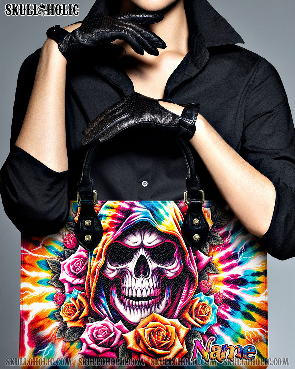 REAPER ROSE TIE DYE LEATHER HANDBAG - TLNZ0107242