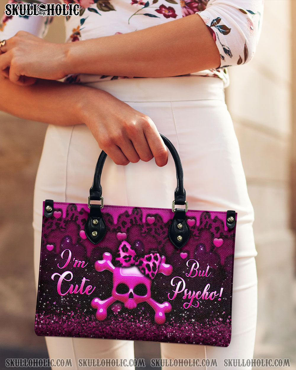 I'M CUTE BUT PSYCHO LEATHER HANDBAG - YHHG0908244