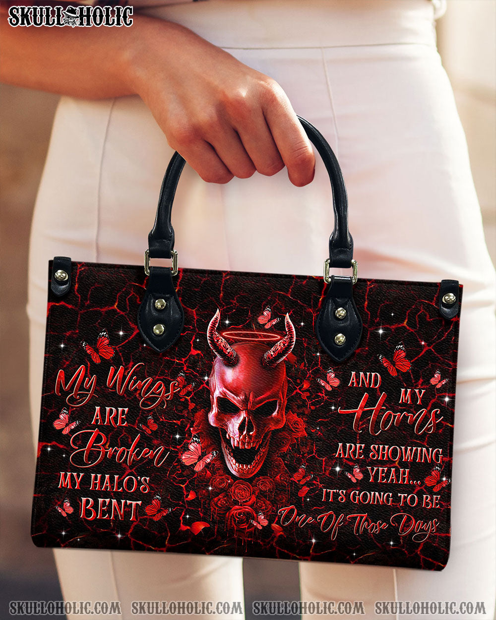 IT'S GOING TO BE ONE OF THOSE DAYS SKULL LEATHER HANDBAG  - TLTR3010247