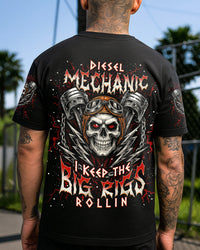 DIESEL MECHANIC I KEEP THE BIG RIGS ROLLIN SKULL ALL OVER PRINT - TLNT2507252