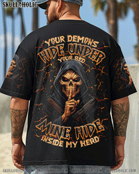 YOUR DEMONS HIDE UNDER YOUR BED SILENCE SKULL ALL OVER PRINT  - TLNZ0404251