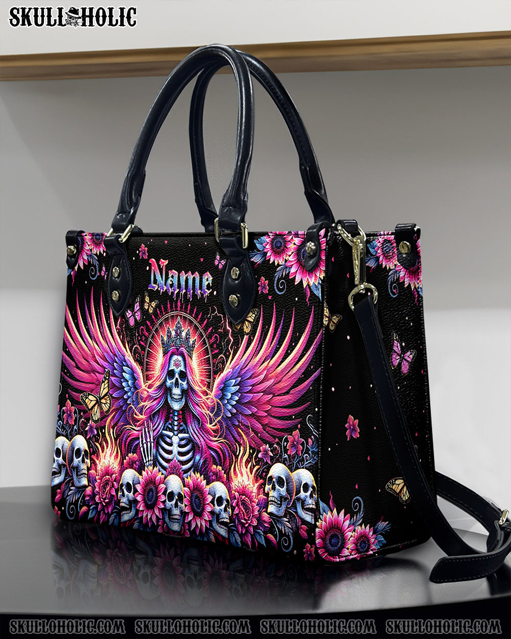 QUEEN SKULL LEATHER HANDBAG - TLPQ2507244