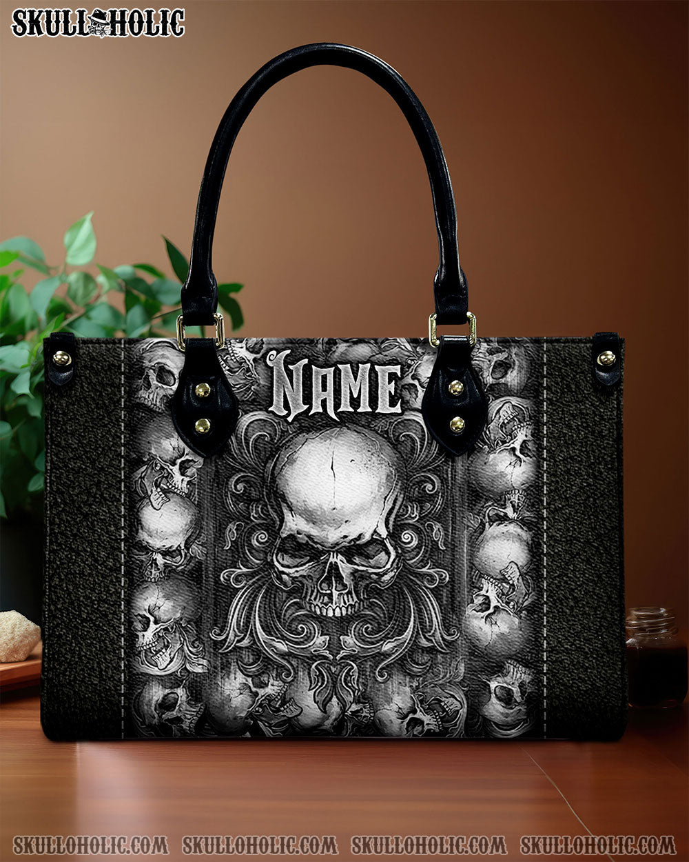 SKULL ART LEATHER HANDBAG - TLNZ3010244