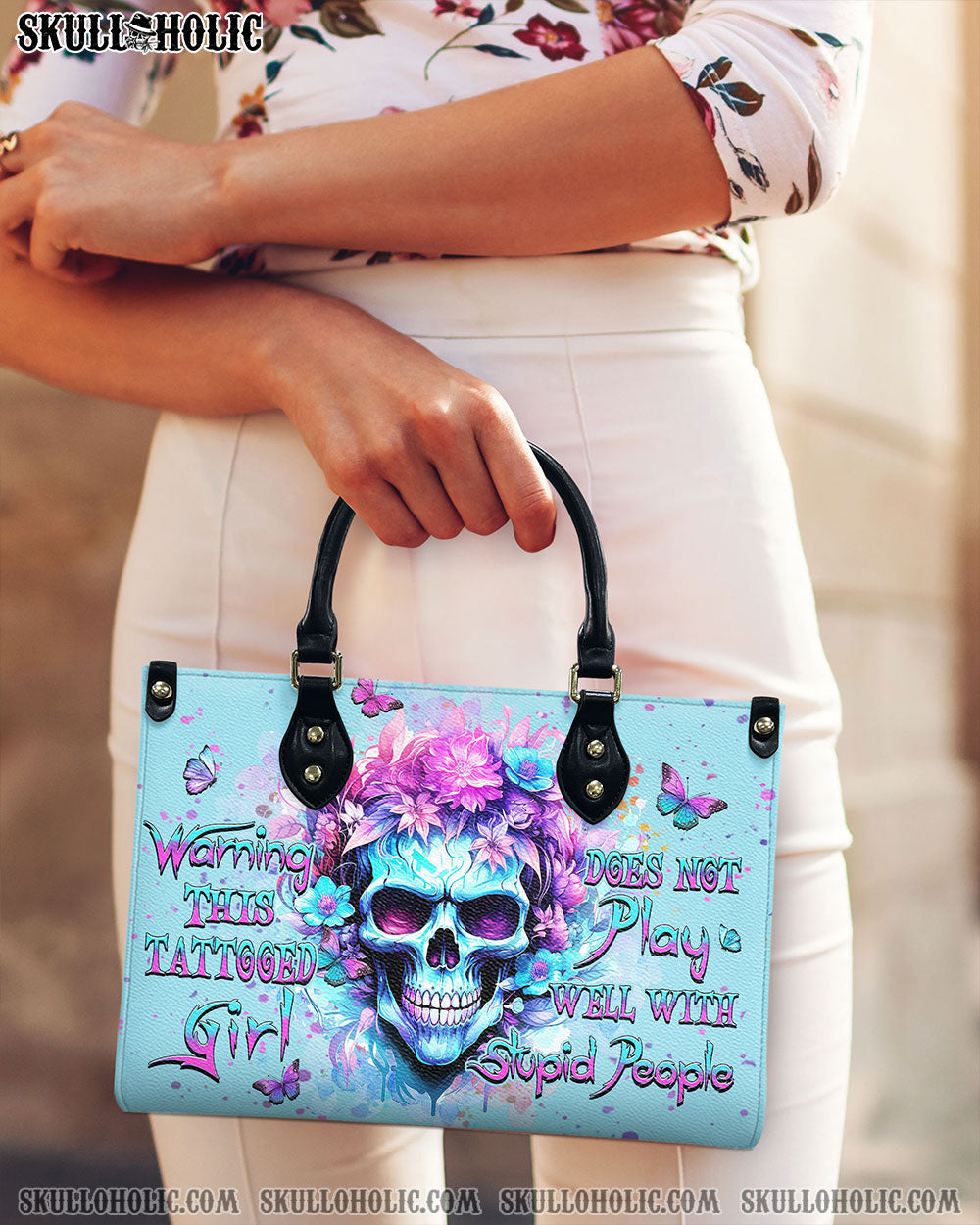 WARNING THIS TATTOOED GIRL LEATHER HANDBAG - YHHN2810244