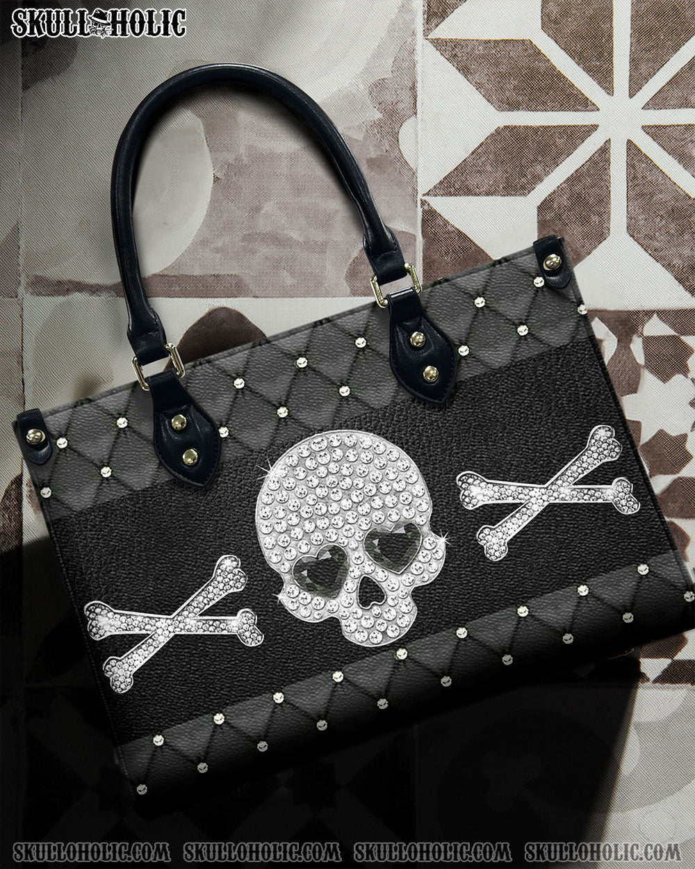 DIAMOND SKULL LEATHER HANDBAG - YHHN2008242