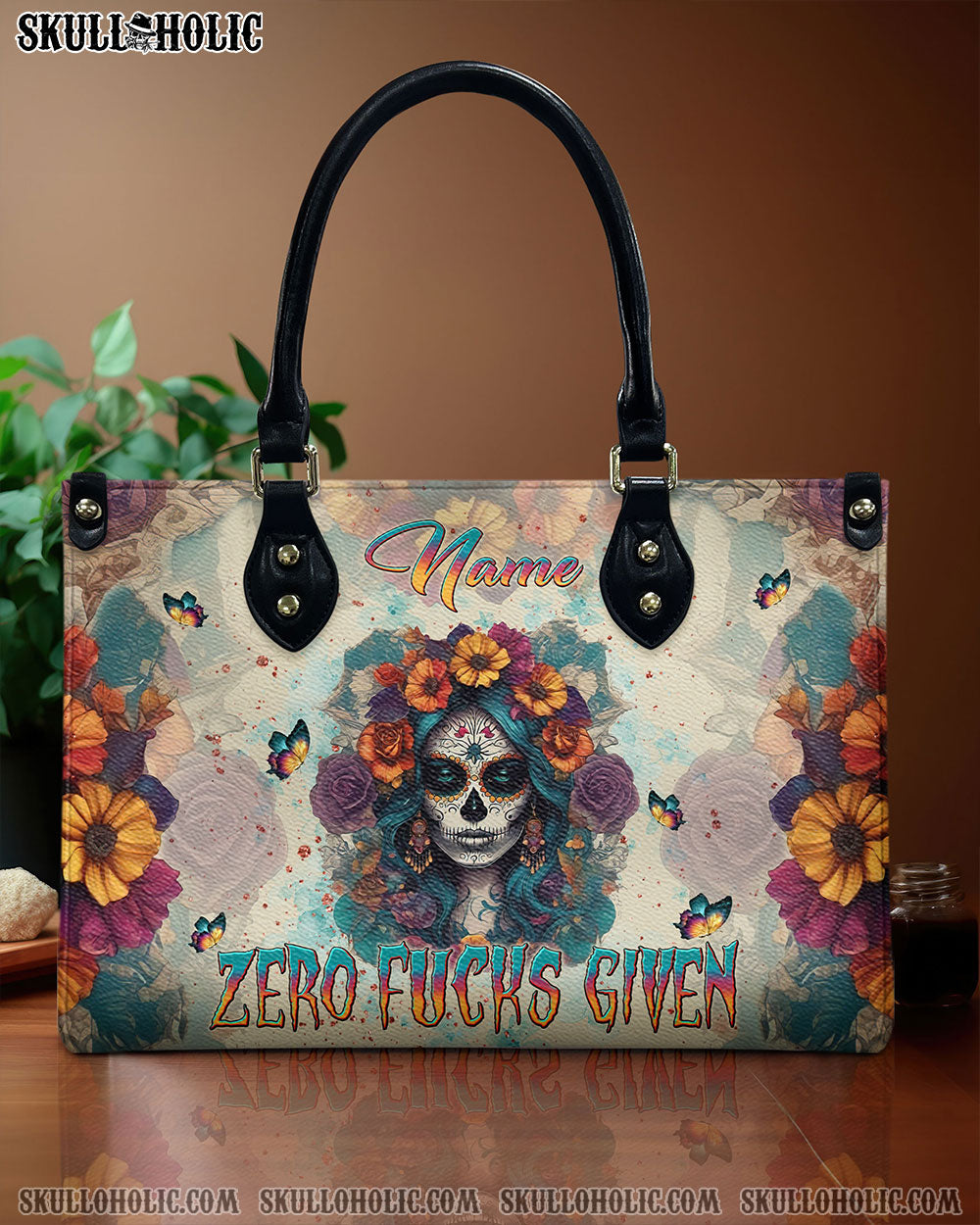 ZERO F GIVEN SUGAR SUGAR SKULL LEATHER HANDBAG  - TLNT2510245