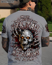 ONE DAY I'M GONNA JUST SAY DEMON SKULL ALL OVER PRINT - YHHN2811252