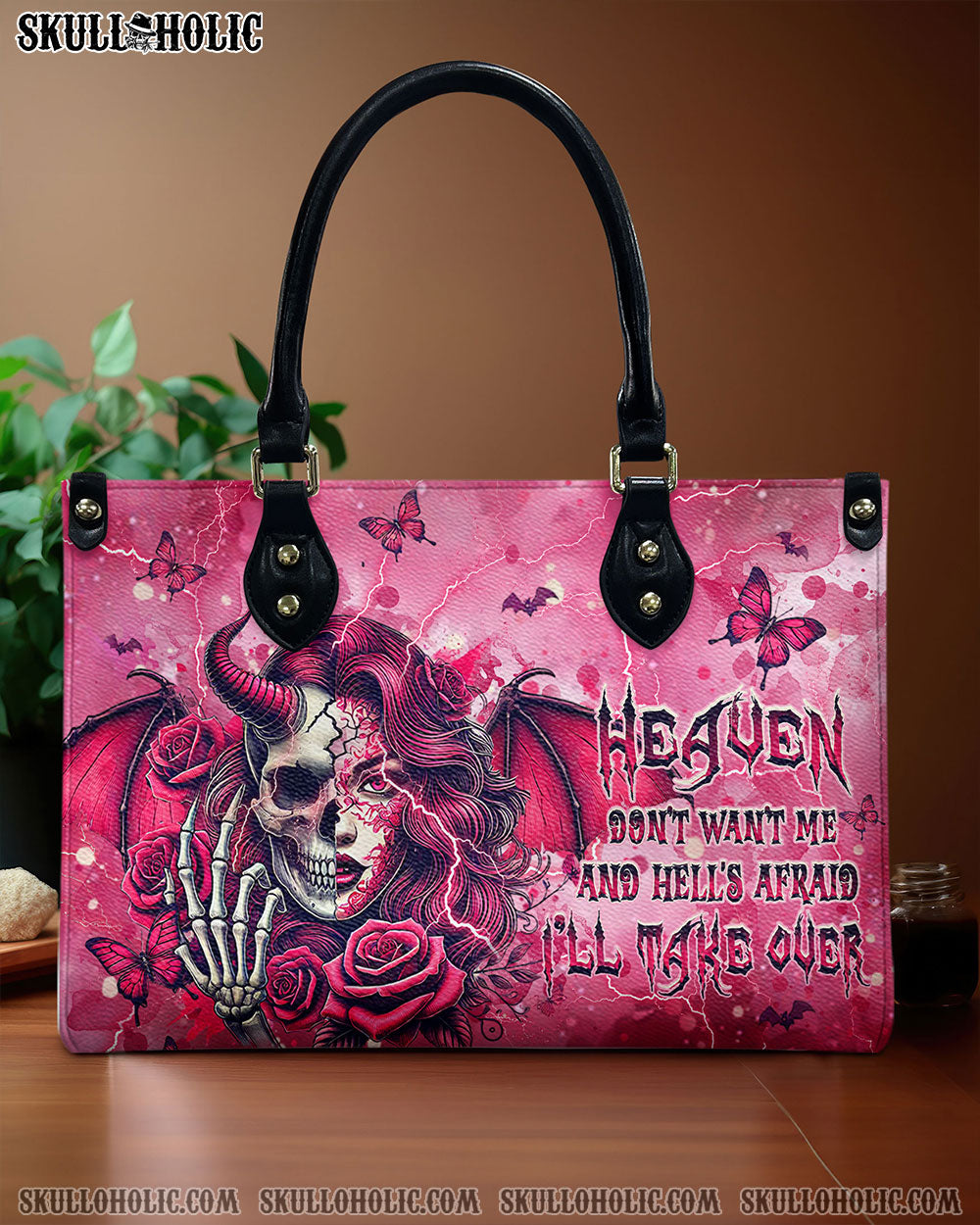 HEAVEN DON'T WANT ME LEATHER HANDBAG - TYHN12112410