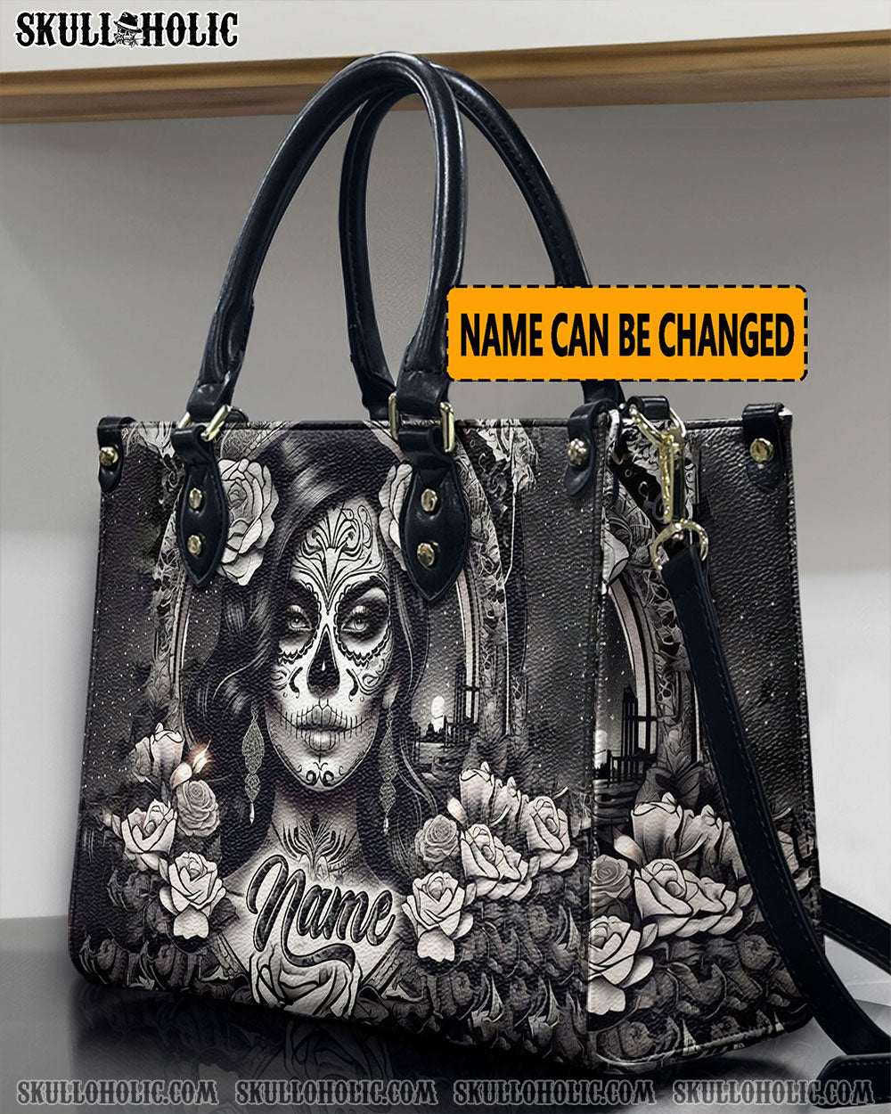 DANGEROUS SKULL LADY LEATHER HANDBAG - YHLN1212244