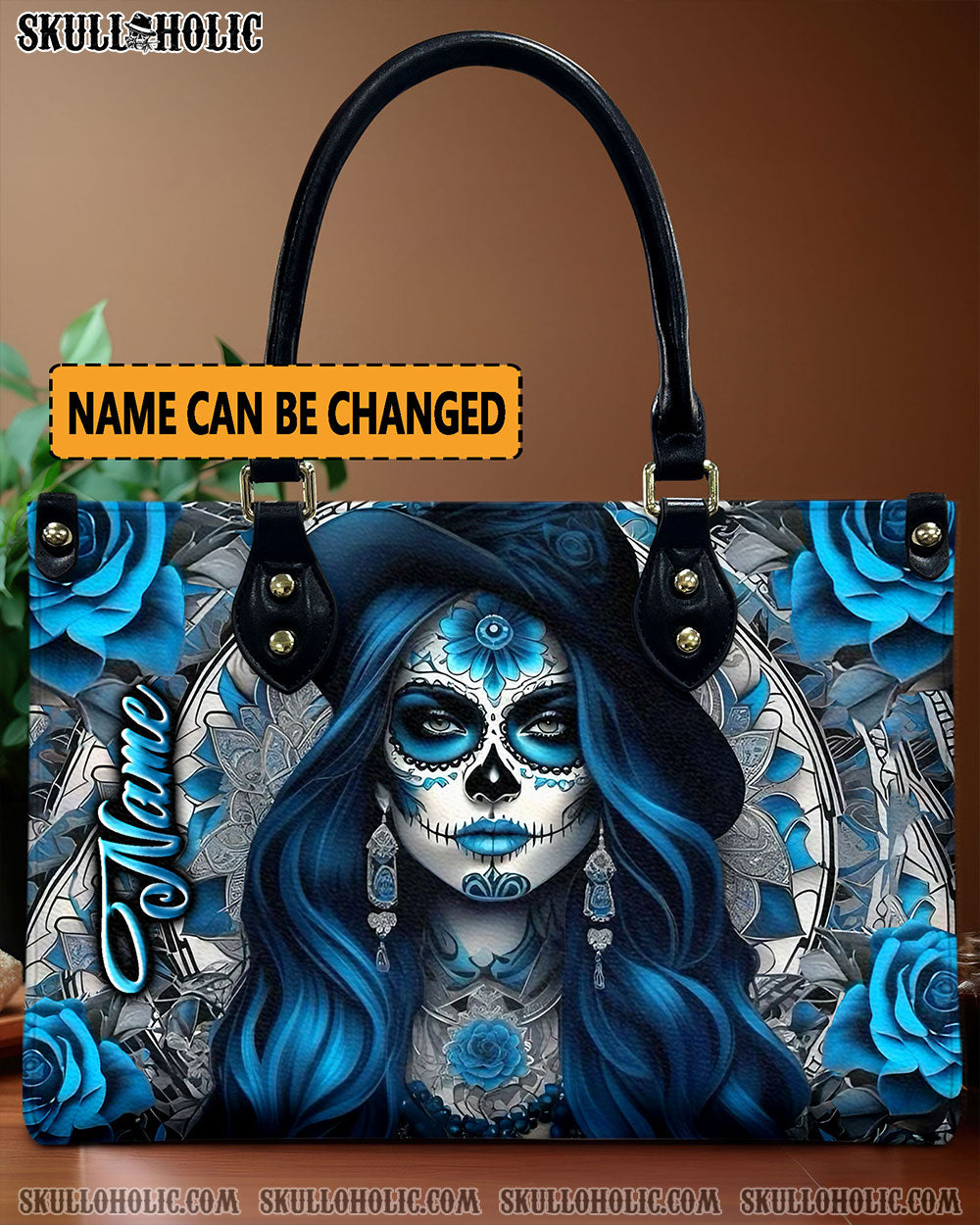 SUGAR SKULL LADY LEATHER HANDBAG - YHLN0412244