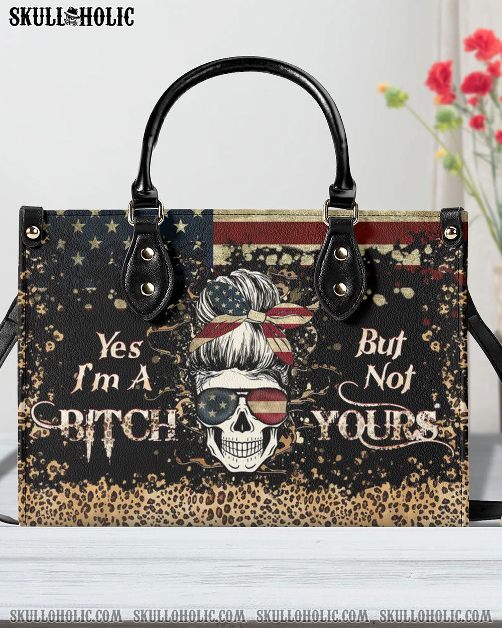 YES I'M A B BUT NOT YOURS LEATHER HANDBAG - YHHG2407244