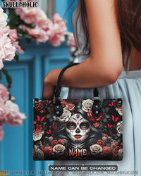 SKULL LADY FLOWER LEATHER HANDBAG - YHLN1003254
