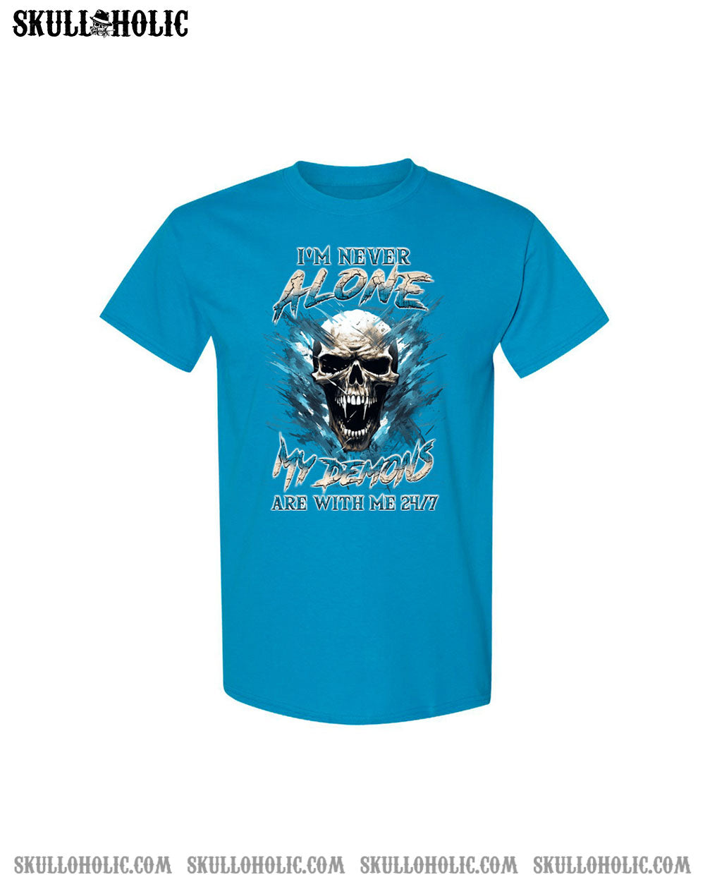 I'M NEVER ALONE SKULL DEMON COTTON SHIRT - YHLN0507244