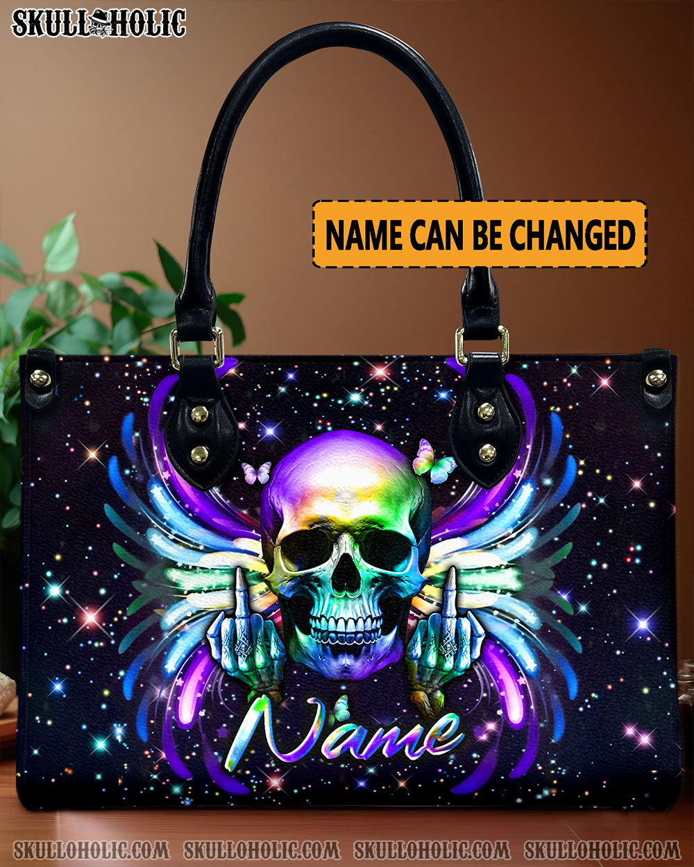 COLOFUL SKULL WINGS LEATHER HANDBAG - YHLN2711244