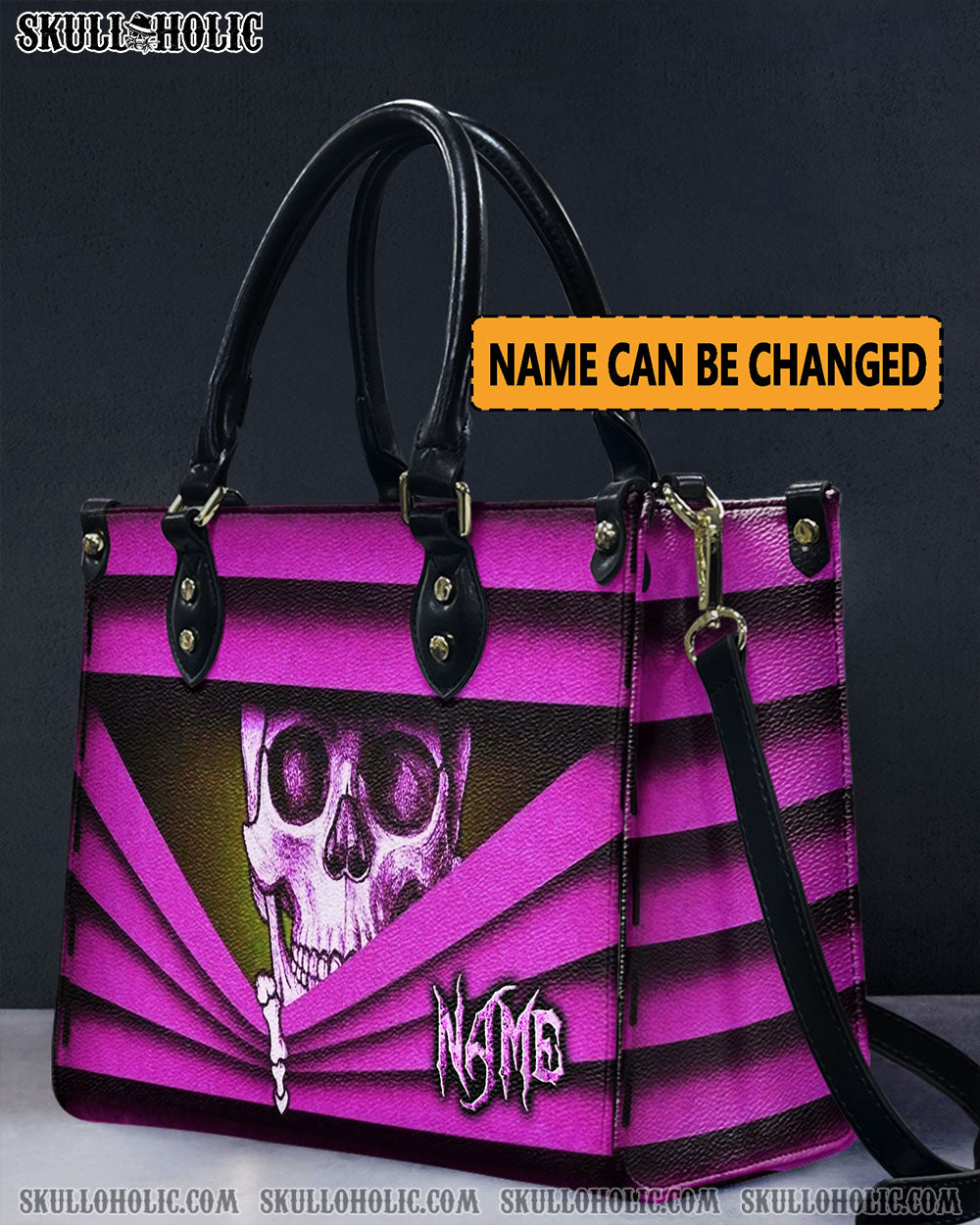 PINK SKULL LEATHER HANDBAG - YHLN0612244