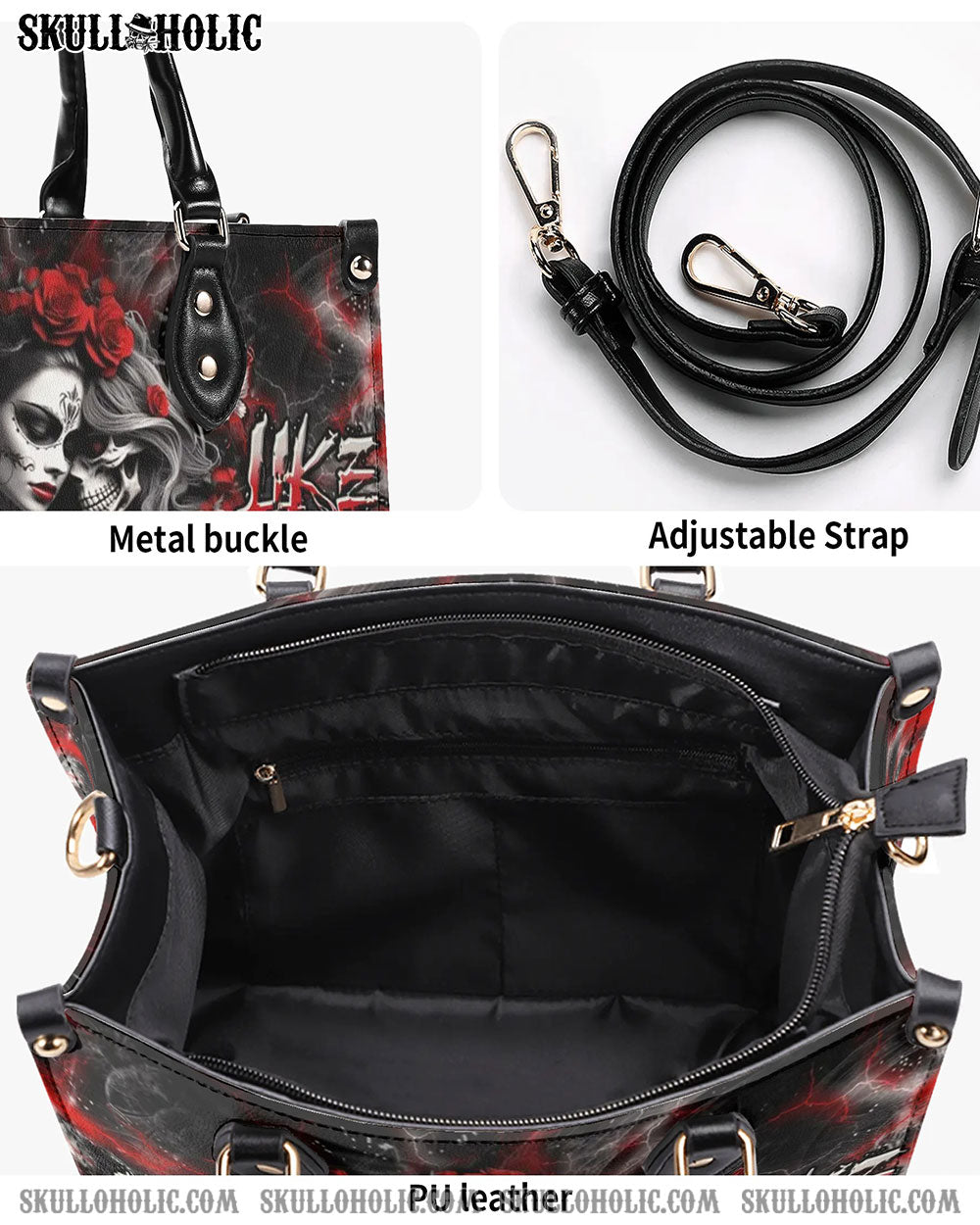 LOVE ME LIKE MY DEMONS DO LEATHER HANDBAG - YHDU0409244