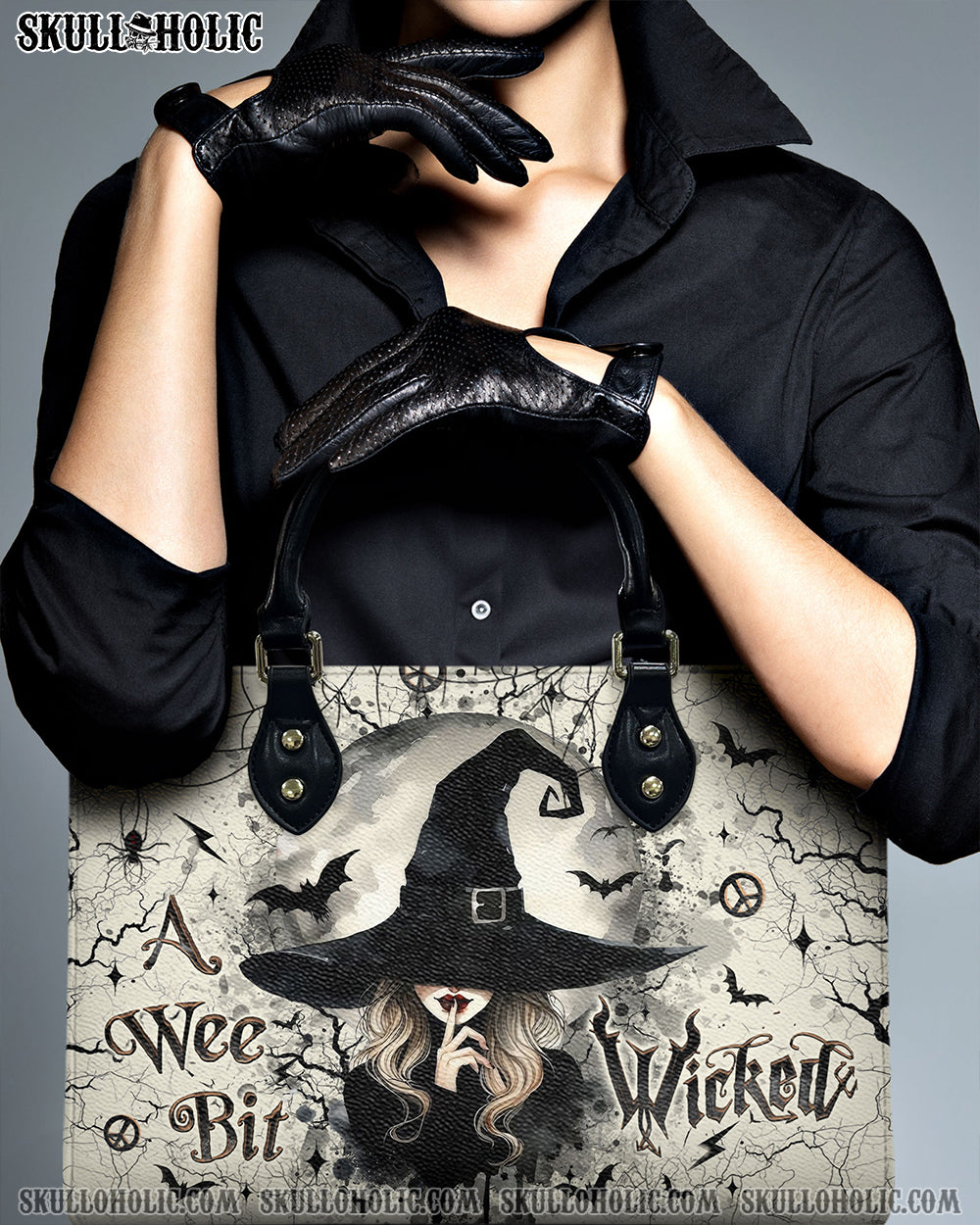 A WEE BIT WICKED HALLOWEEN LEATHER HANDBAG - YHLT1009244