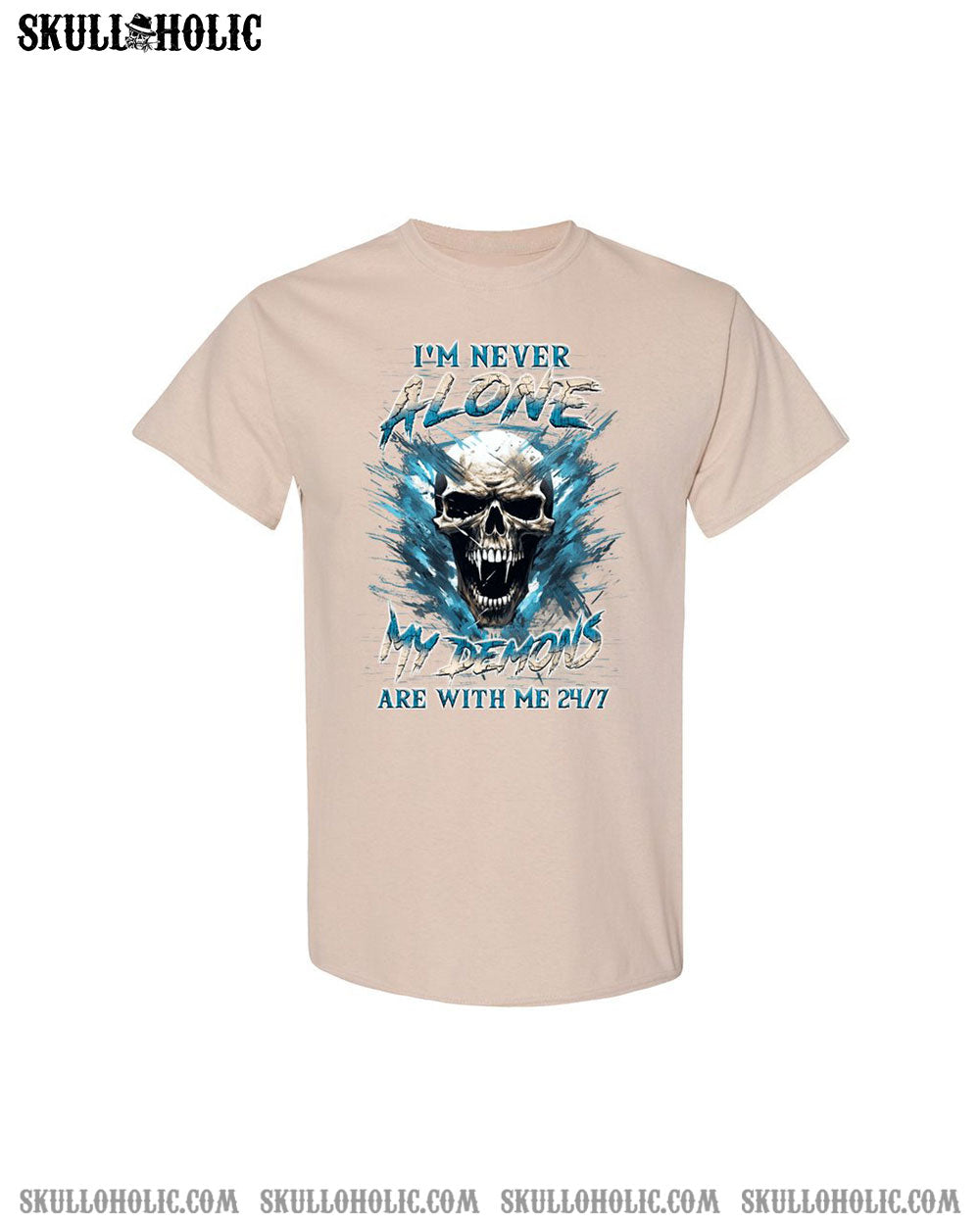 I'M NEVER ALONE SKULL DEMON COTTON SHIRT - YHLN0507244