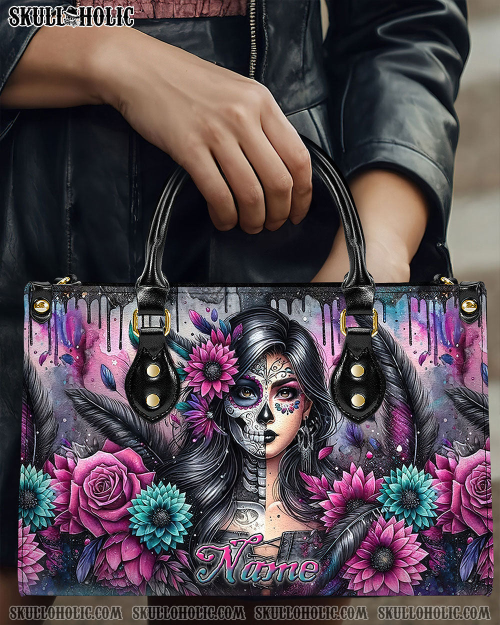 SKULL LADY LEATHER HANDBAG - YHLN0406242