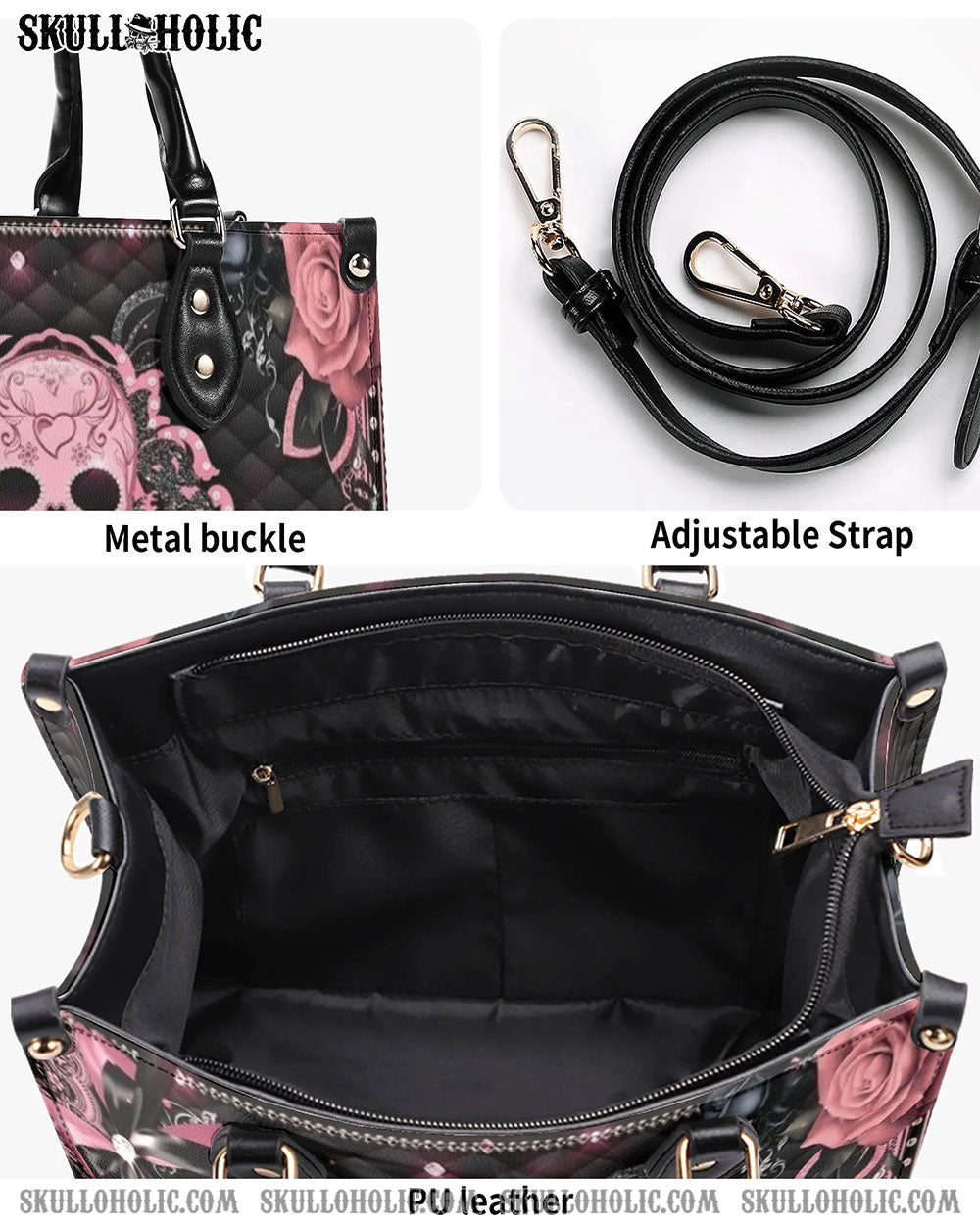 SUGAR SKULL LEATHER HANDBAG - YHDU2208244