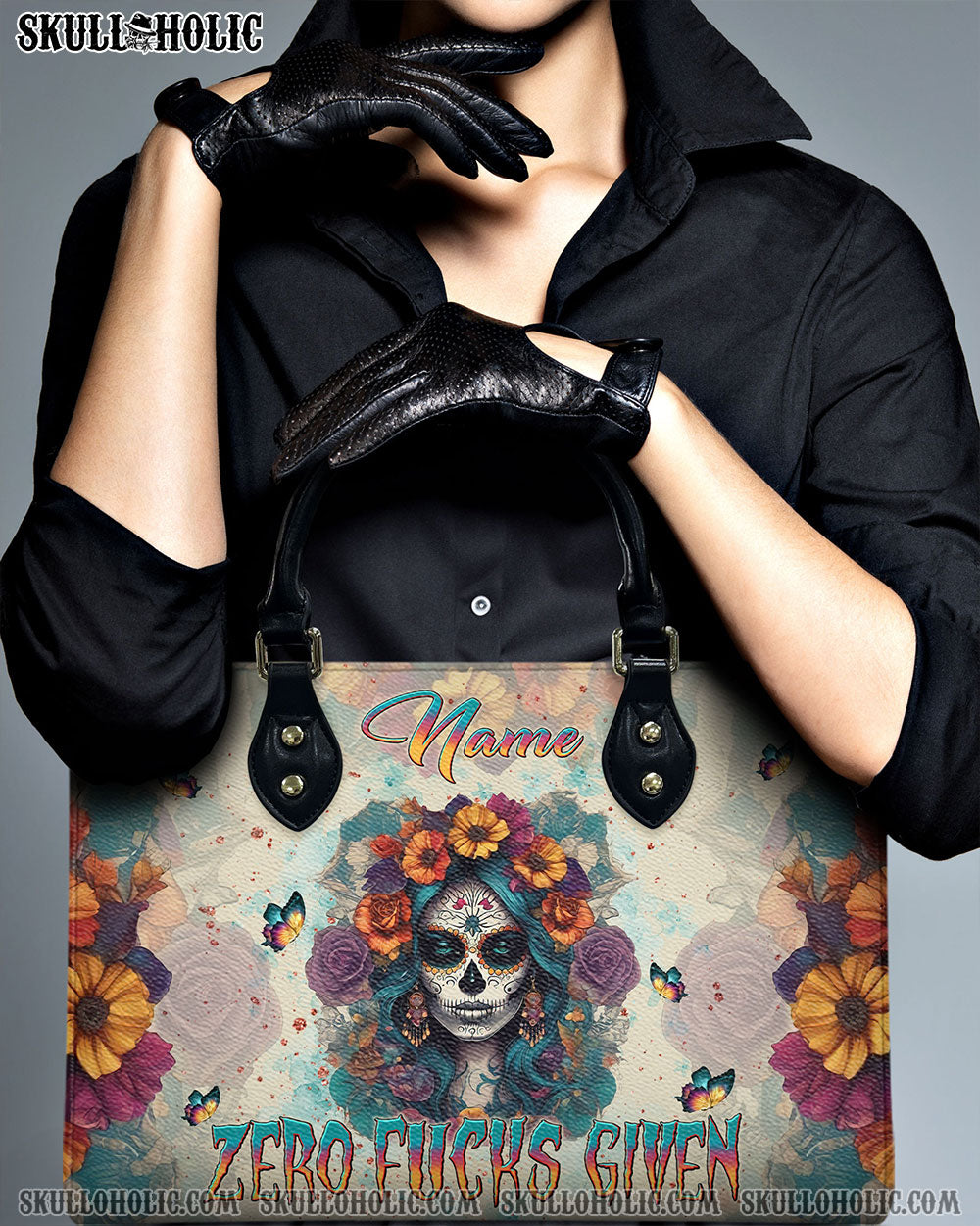 ZERO F GIVEN SUGAR SUGAR SKULL LEATHER HANDBAG  - TLNT2510245