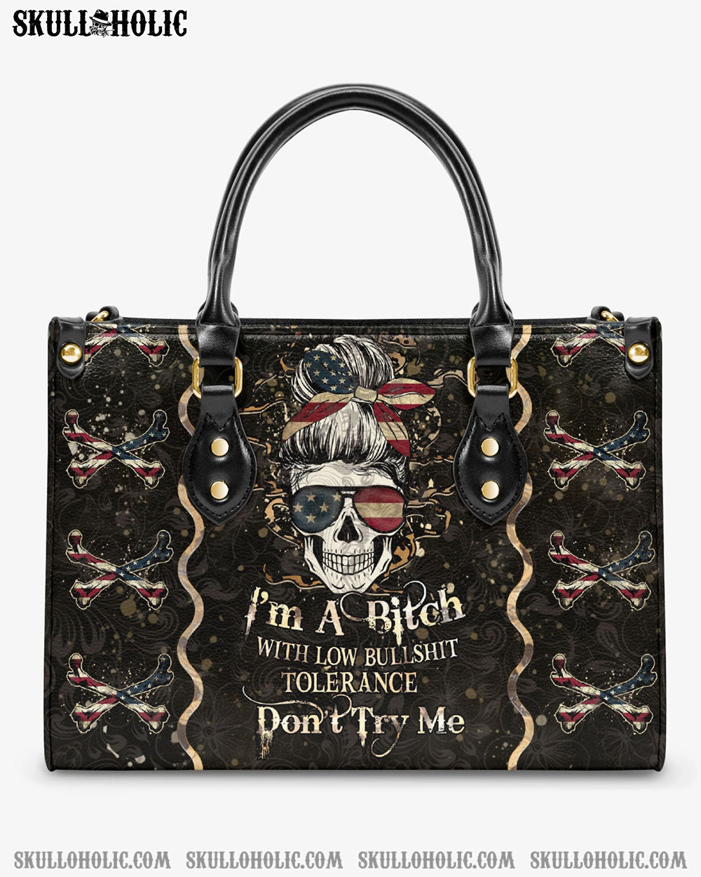 I'M A B DON'T TRY ME LEATHER HANDBAG - YHHN2803242