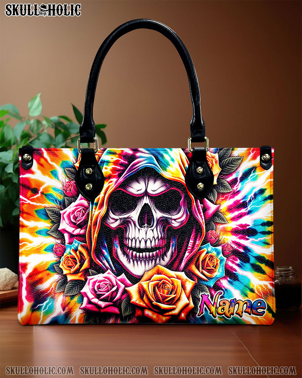 REAPER ROSE TIE DYE LEATHER HANDBAG - TLNZ0107242