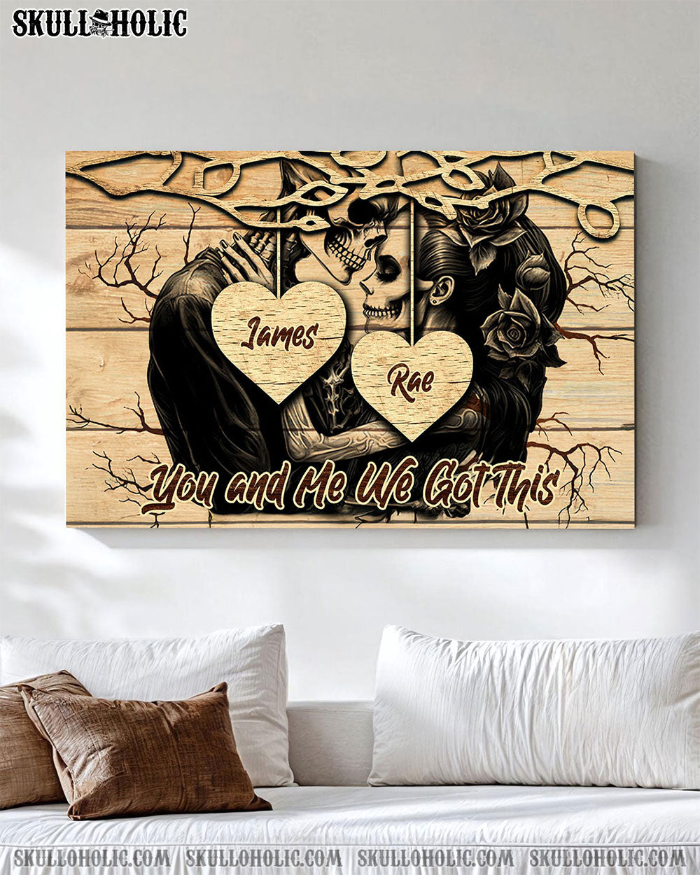 PERSONALIZED YOU AND ME WE GOT THIS COUPLE SKULL CANVAS - TLNZ1301254