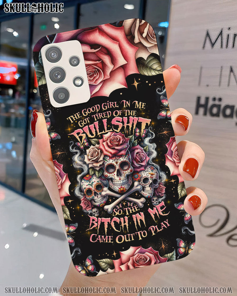 THE GOOD GIRL IN ME BONES SUGAR SKULL PHONE CASE - TLNZ2201243