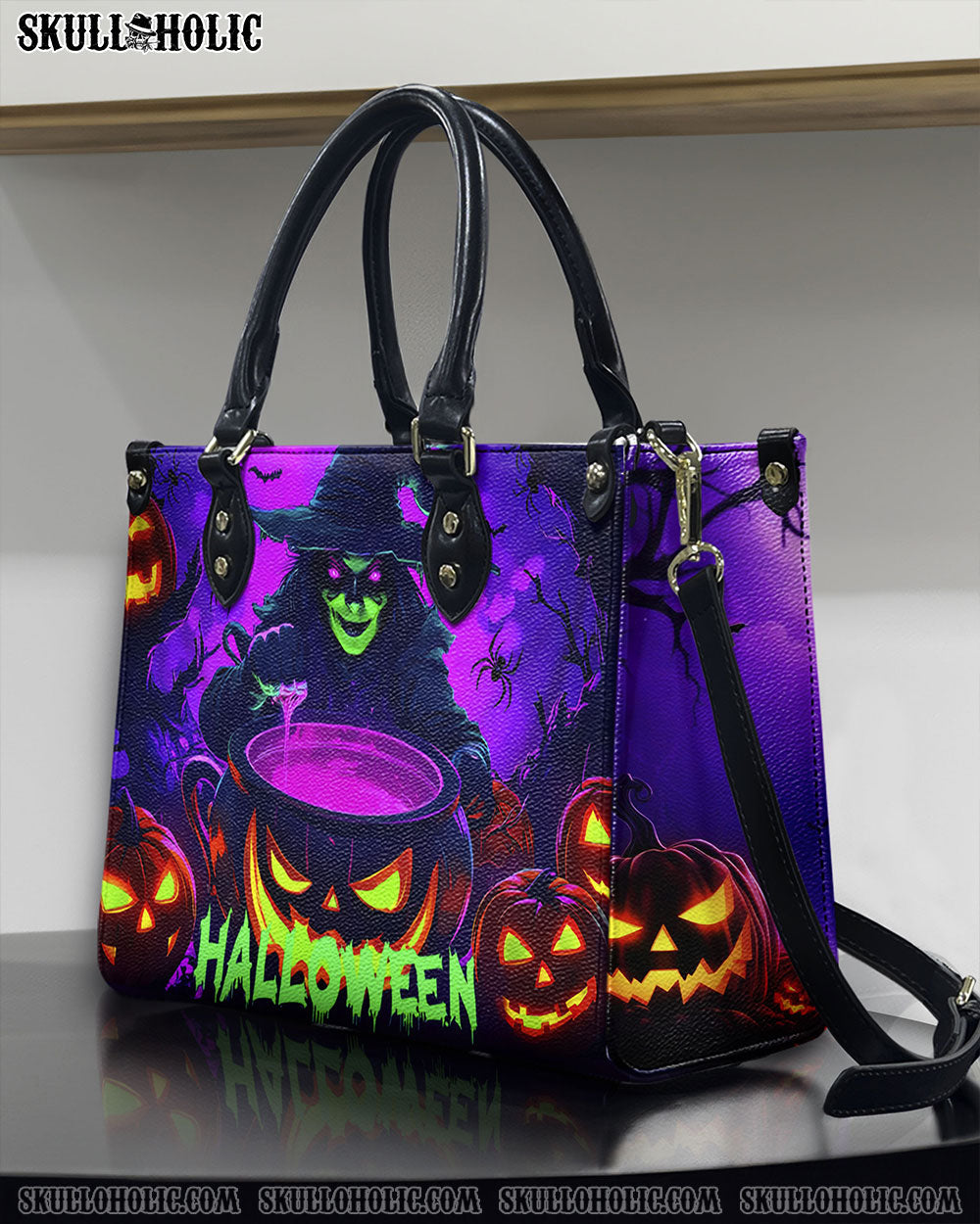 SCARY WITCH HALLOWEEN LEATHER HANDBAG - YHHN2908244