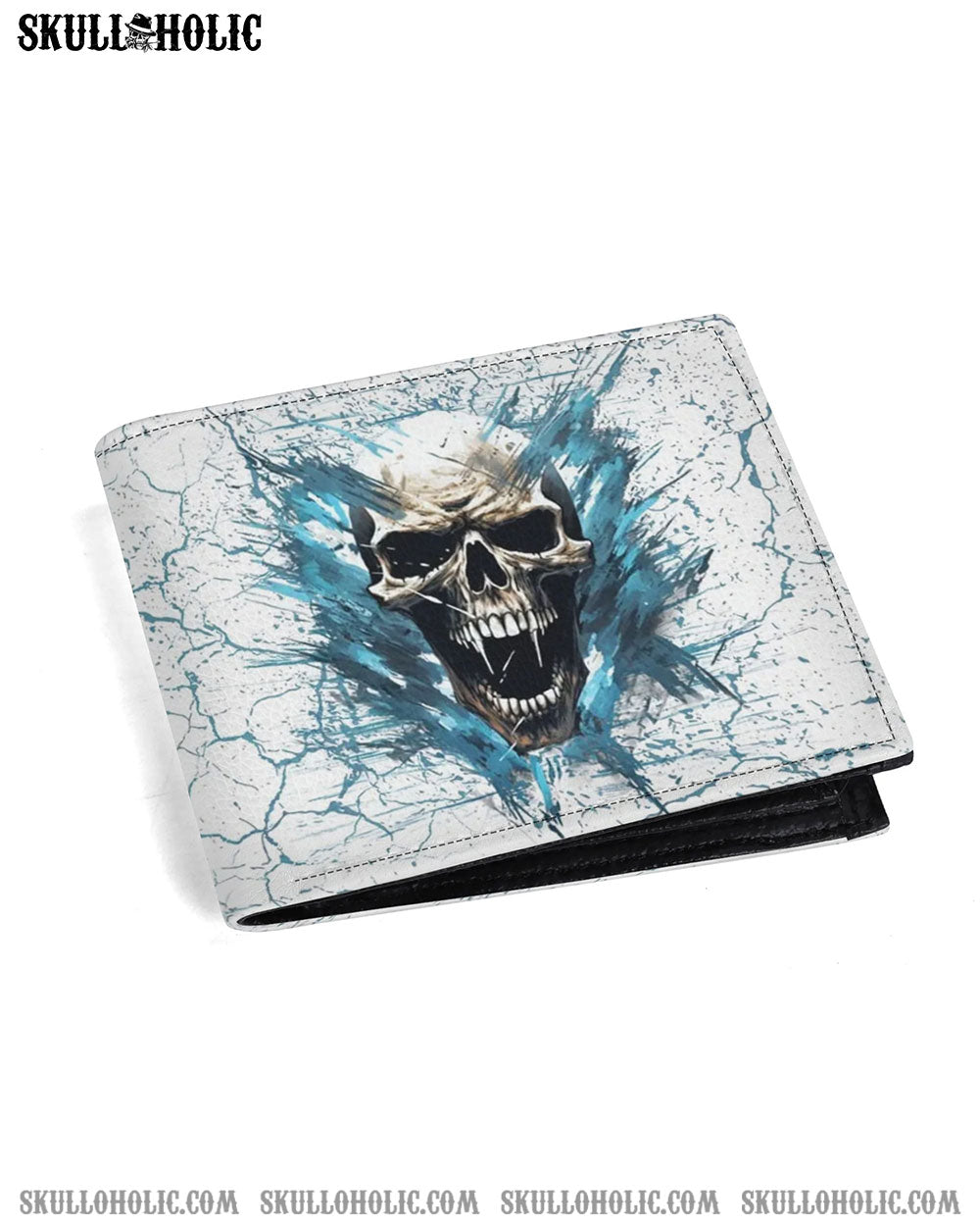 I'M NEVER ALONE SKULL DEMON MEN'S LEATHER WALLET - YHLN0507245