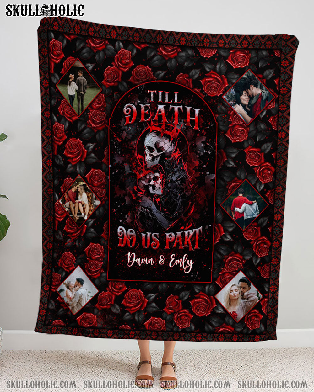 PERSONALIZED TILL DEATH DO US PART COUPLE FLEECE BLANKET - YHHN0701253