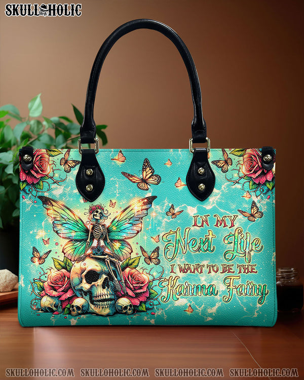 KARMA FAIRY SKELETON SKULL LEATHER HANDBAG - TLTW2805246