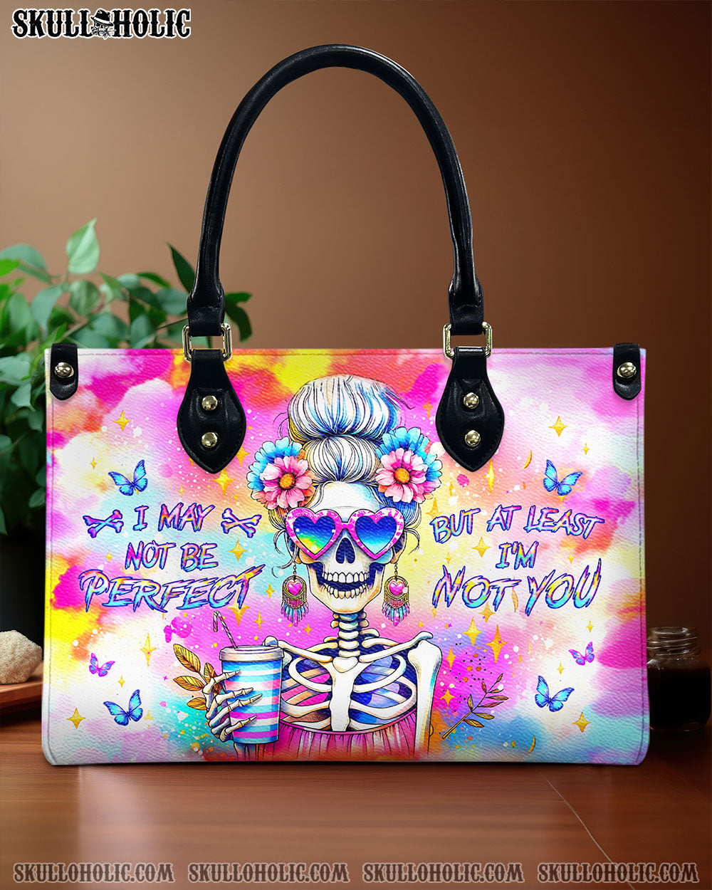 I MAY NOT BE PERFECT LEATHER HANDBAG - YHHG2805244